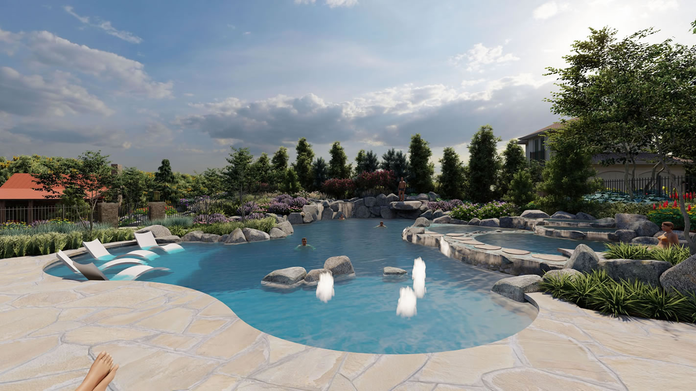 Backyard Waterpark Gallery of Given Pool Designs LLC Kansas City swimming pool design