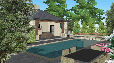 Click here for Traditional Pool House Pool Design 